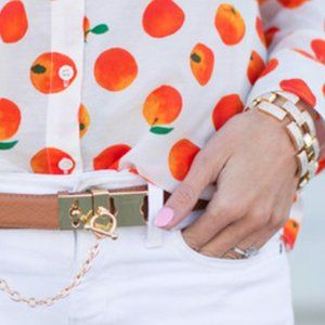 J. Crew Orange Citrus Printed Button Down